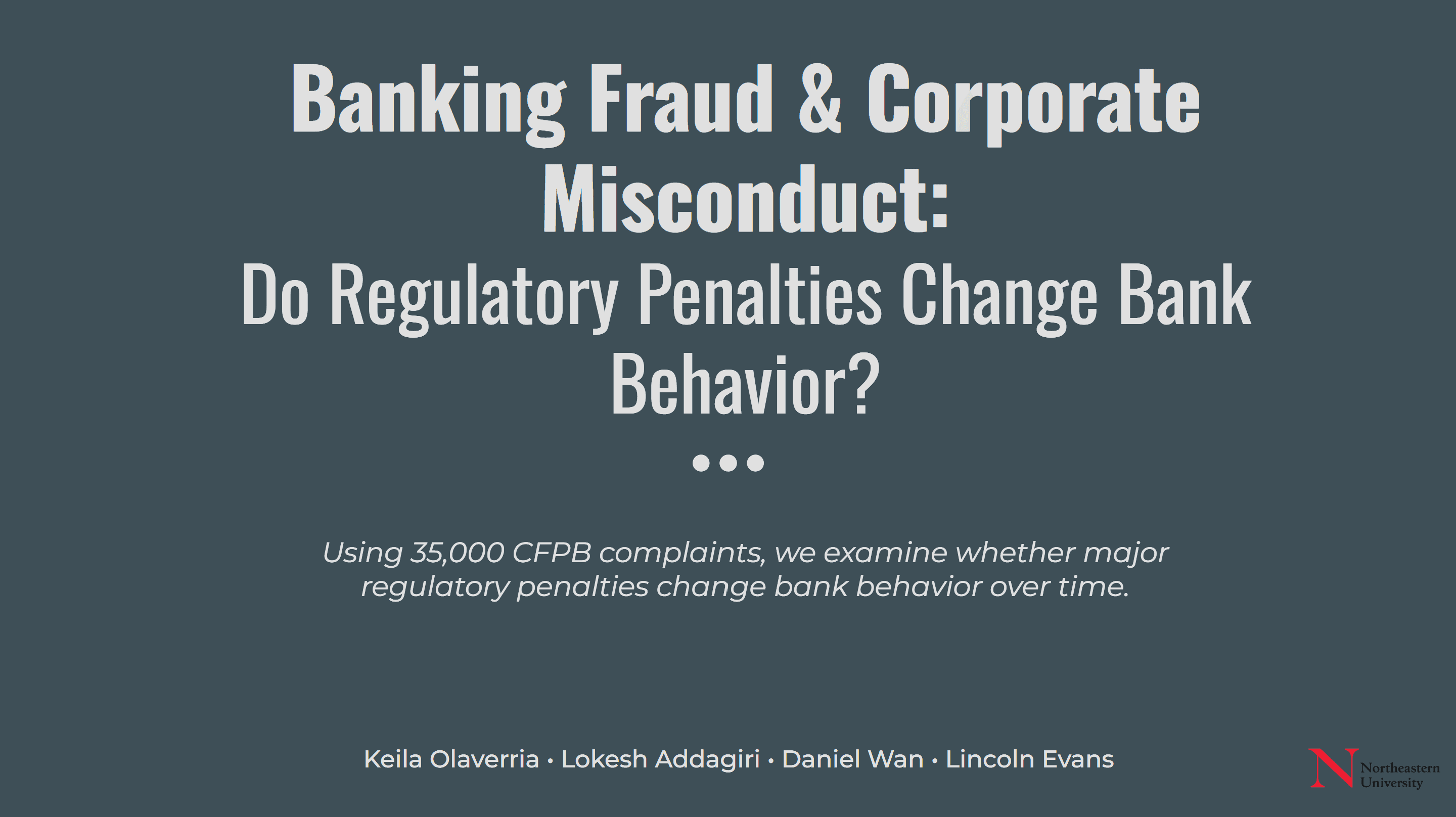 Banking fraud and corporate misconduct research project cover