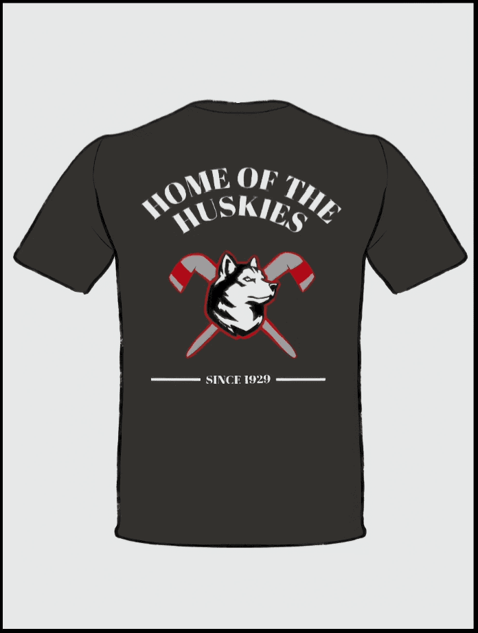 Back design of the Northeastern Hockey T-shirt