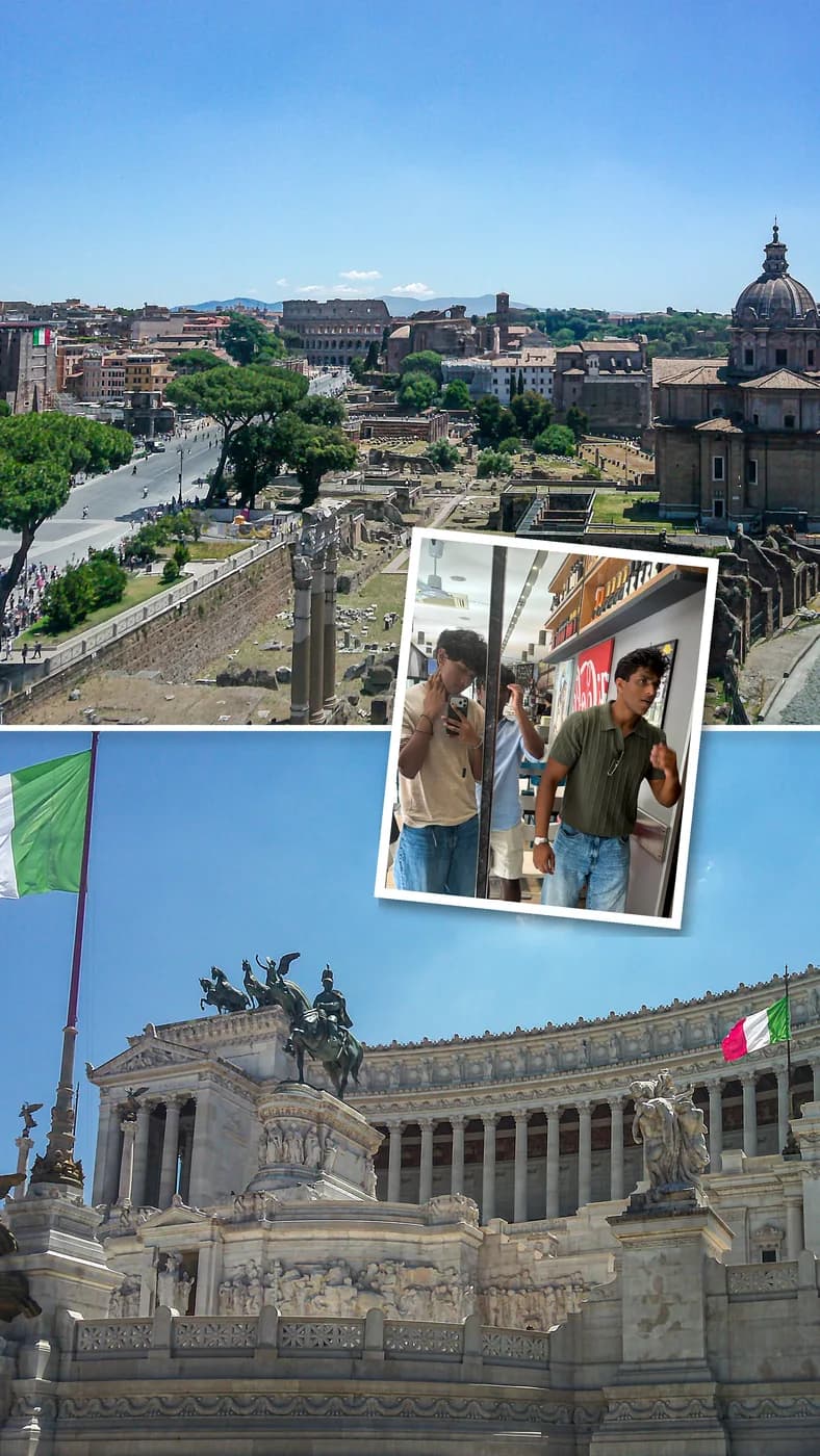 The Roman Forum from above and the Altare della Patria